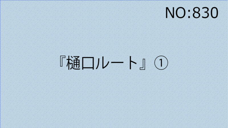 『樋口ルート』①